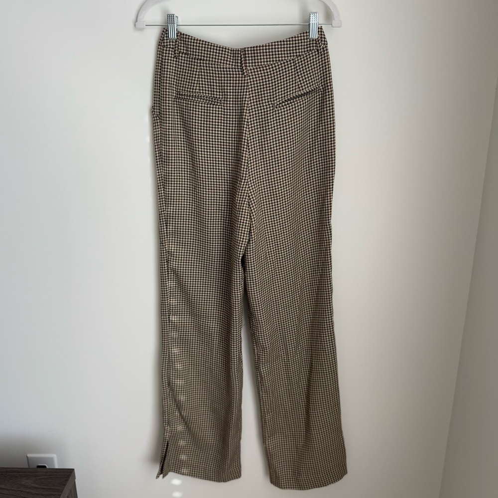 Lulu's Houndstooth High Rise Straight Leg Trousers - NWT - Picture 6 of 6